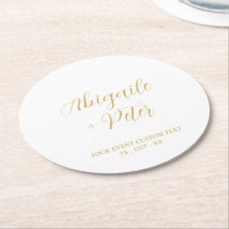 Dessous De Verre Rond Modern Lettering Couples Name Party Event