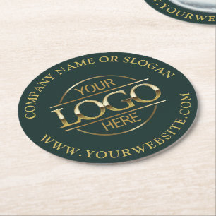 Dessous De Verre Rond Moderne Simple Entreprise Personnalisée Logo Marqu
