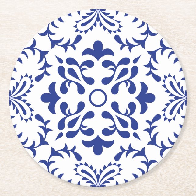 Dessous de verre rond Monochrome Azulejo (Devant)