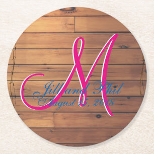 Dessous De Verre Rond Monogramme 3d de mur de grange