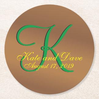 Dessous De Verre Rond Monogramme 3d Pecan Bronze