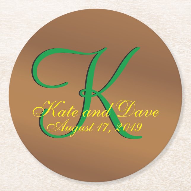 Dessous De Verre Rond Monogramme 3d Pecan Bronze (Devant)