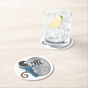 Dessous De Verre Rond Monogramme à pâte noire