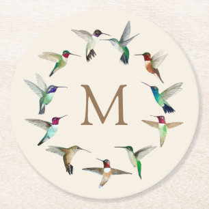 Dessous De Verre Rond Monogramme Colibris