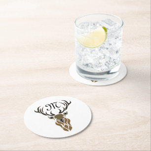 Dessous De Verre Rond Monogramme de Red Stag Tribal