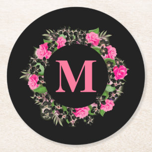 Dessous De Verre Rond Monogramme floral