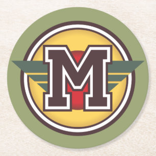 Dessous De Verre Rond Monogramme "M" initial