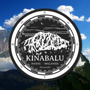 Dessous De Verre Rond Mont Kinabalu - Ranau Malaisie Sabah Illustration