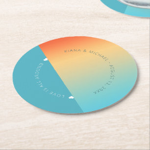 Dessous De Verre Rond Mood Gradient Mariage Ciel tropical ID741