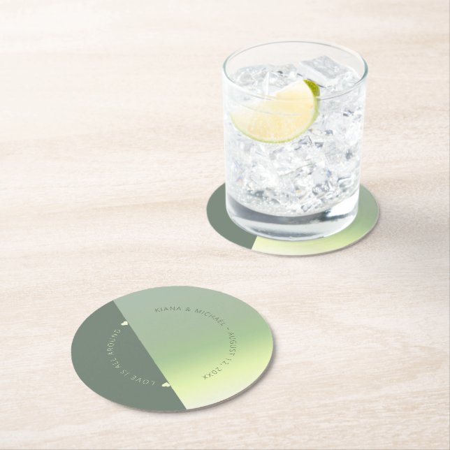 Dessous De Verre Rond Mood Gradient Mariage Spring Meadow ID741 (En situation)