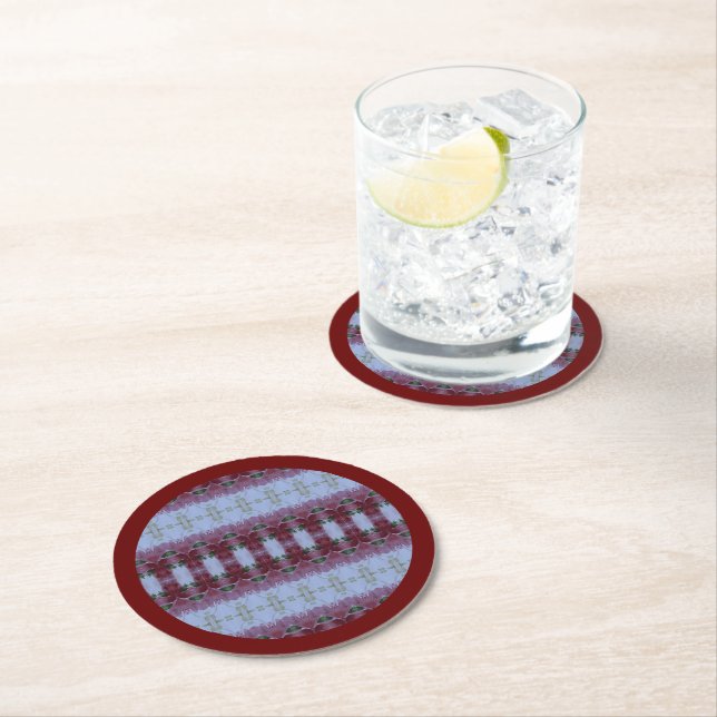 Dessous De Verre Rond Motif Avec Rose (En situation)