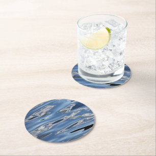 Dessous De Verre Rond motif bleu abstrait Cool