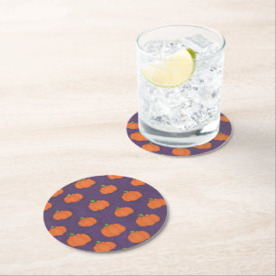Dessous De Verre Rond Motif Citrouille Purple Fall