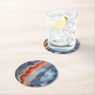 Dessous De Verre Rond Motif d'âge bleu