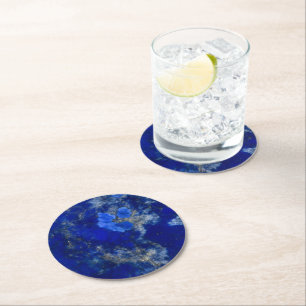 Dessous De Verre Rond Motif Dark Lapis Lazuli