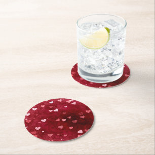 Dessous De Verre Rond Motif de coeur doux