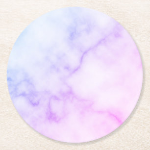 Dessous De Verre Rond Motif de marbre d'arc-en-ciel