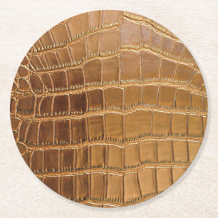 Dessous De Verre Rond Motif de peau d'animal de cuir de crocodile de