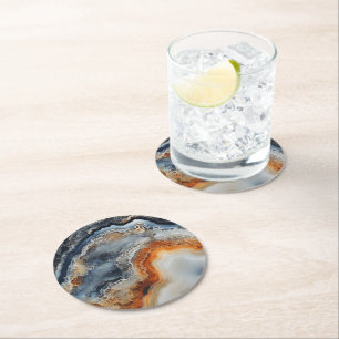 Dessous De Verre Rond Motif de pierre précieuse Agate