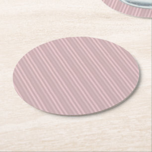 Dessous De Verre Rond Motif de rayures verticales roses sucrées