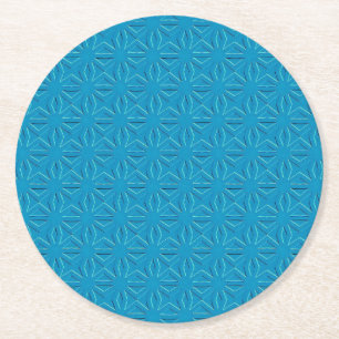 Dessous De Verre Rond Motif de texture bleu azur