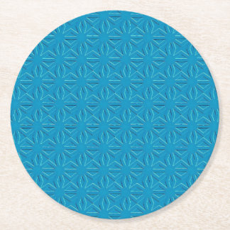 Dessous De Verre Rond Motif de texture bleu azur