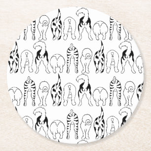 Dessous De Verre Rond Motif des boutons de chien