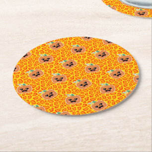Dessous De Verre Rond Motif Halloween impression léopard