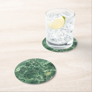 Dessous De Verre Rond Motif Jade Green Gemstone