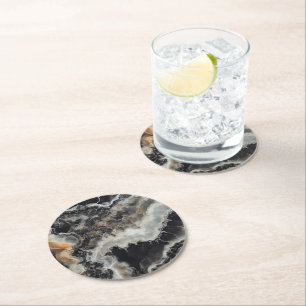 Dessous De Verre Rond Motif naturel Onyx Gem