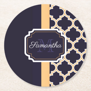 Dessous De Verre Rond Motif Quatrefoil