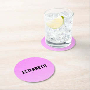 Dessous De Verre Rond Motif rose points blancs