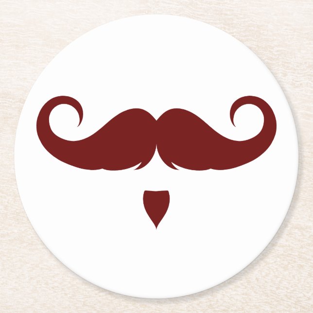 Dessous De Verre Rond Moustache guidon personnalisable (Devant)
