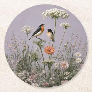 Dessous De Verre Rond Murmur dans la Prairie Lavande Poussiéreuse