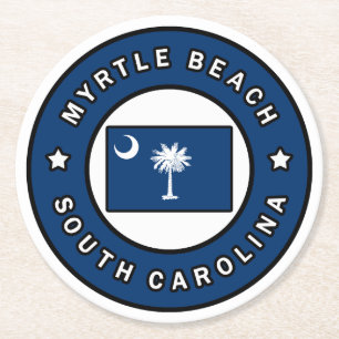 Dessous De Verre Rond Myrtle Beach la Caroline du Sud