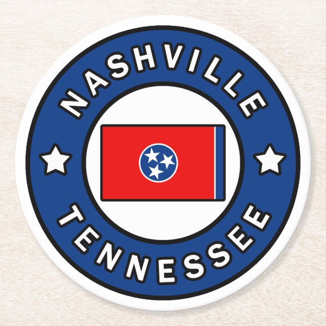 Dessous De Verre Rond Nashville Tennessee (Devant)