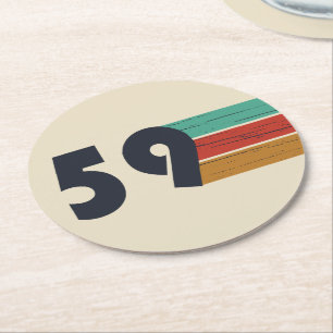 Dessous De Verre Rond né en 1959 anniversaire vintage