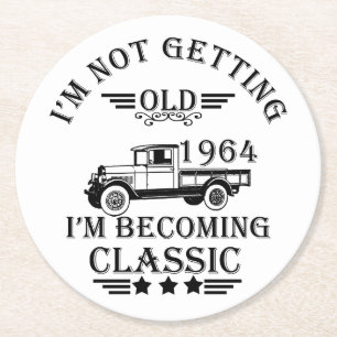 Dessous De Verre Rond né en 1964 60e anniversaire masculin vintage