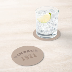 Dessous De Verre Rond Né en 1971 cadeau d'anniversaire vintage