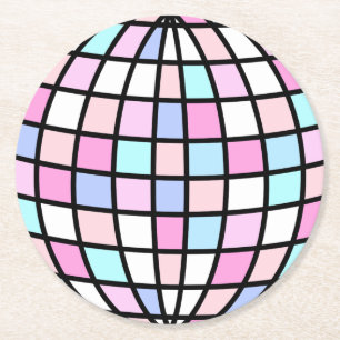 Dessous De Verre Rond Neon Super Disco Ball