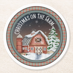 Dessous De Verre Rond Noël à la ferme