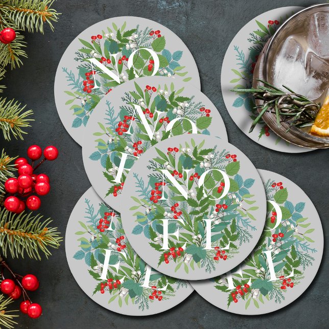 Dessous De Verre Rond NOEL Berries et Noël vert (Créateur téléchargé)
