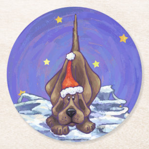 Dessous De Verre Rond Noël du chien de la peau