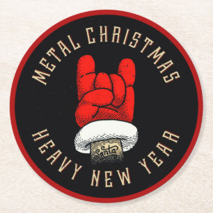 Dessous De Verre Rond Noël en métal lourd
