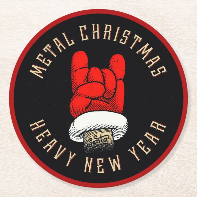 Dessous De Verre Rond Noël en métal lourd (Devant)
