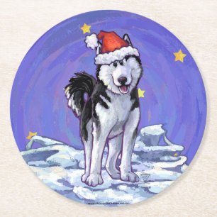 Dessous De Verre Rond Noël Husky