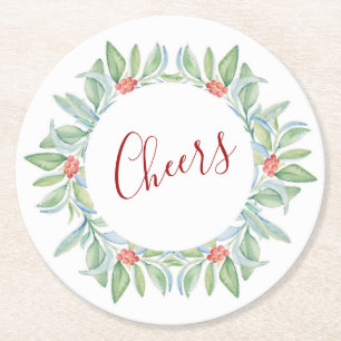 Dessous De Verre Rond Noël rouge et vert
