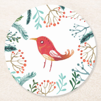 Dessous De Verre Rond Noël rustique naturel