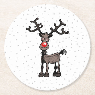 Dessous De Verre Rond Noël stressant avec Rudolf