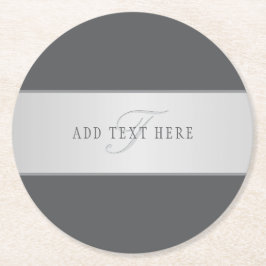 Dessous De Verre Rond Nom élégant & Monogramme Lettrage (ou autre texte)